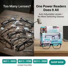 Load image into Gallery viewer, AUTO FOCUS One Power Readers - AS SEEN ON TV! - Read Small Print and Computer Screens - no Changing Glasses - Flex Focus optics