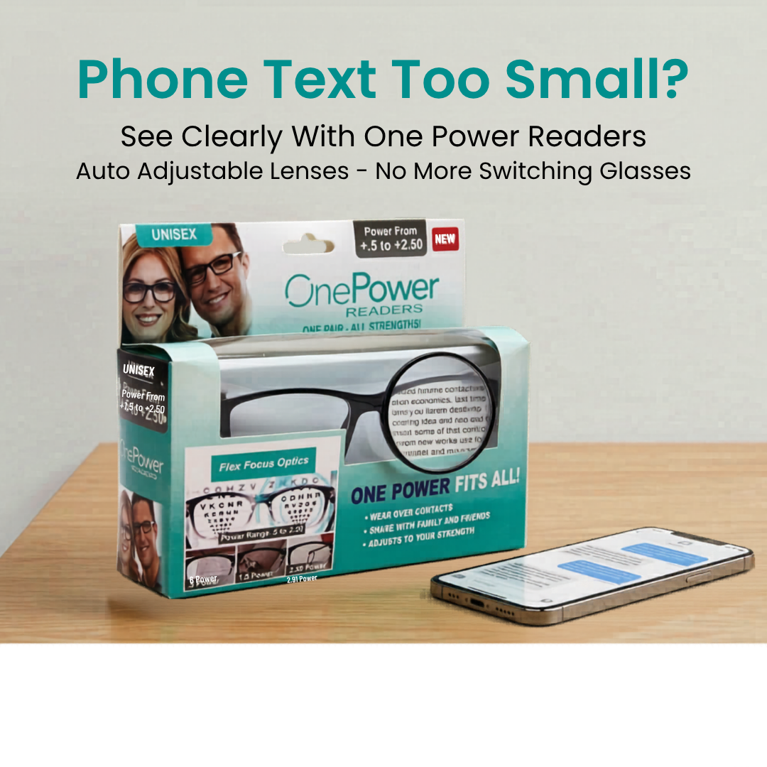 Auto Focus One Power Readers Read Small Print and Computer Screens - no Changing Glasses - Flex Focus optics