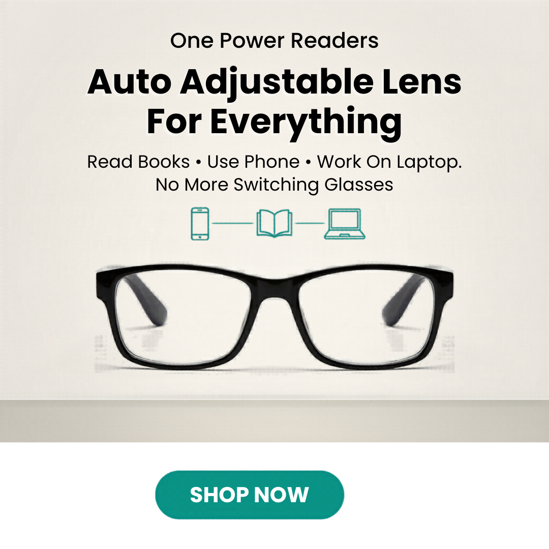 Auto Focus One Power Readers Read Small Print and Computer Screens - no Changing Glasses - Flex Focus optics