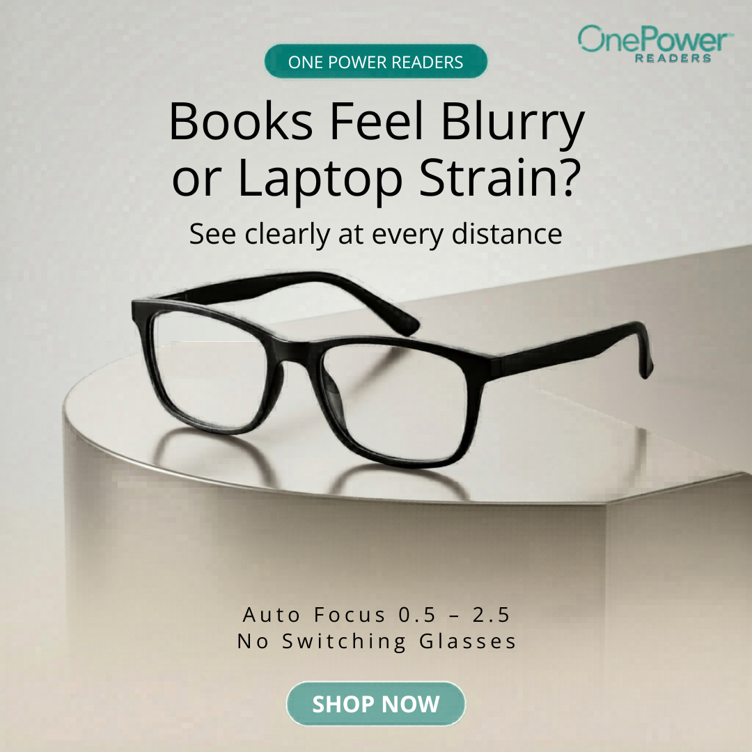Auto Focus One Power Readers Read Small Print and Computer Screens - no Changing Glasses - Flex Focus optics